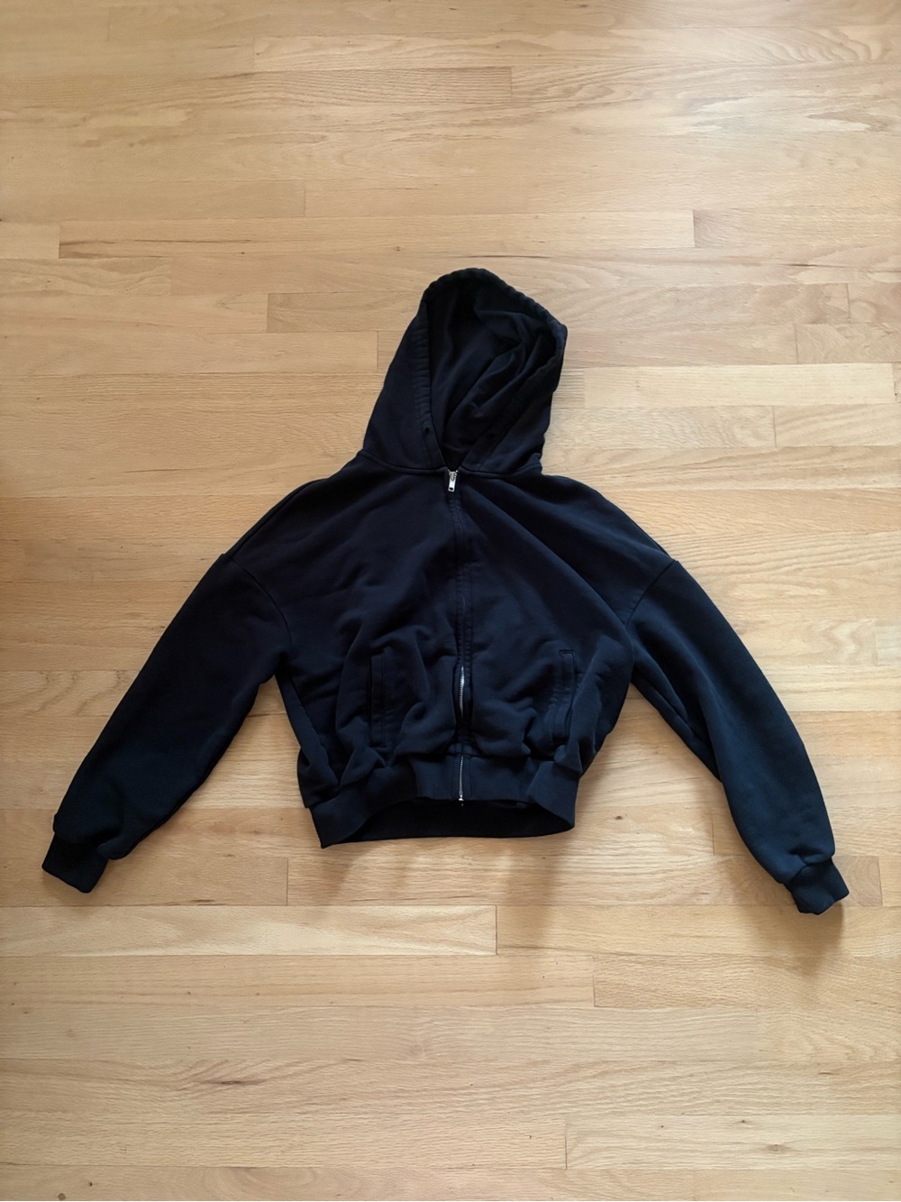 Garage Black Hooded Bomber Zip Jacket